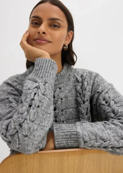 Mujer bonprix bonprix Jersey de punto grueso con patrón trenzado