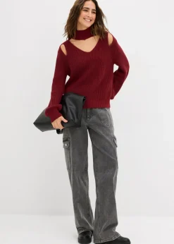 Mujer bonprix bonprix Jersey de punto grueso con aberturas