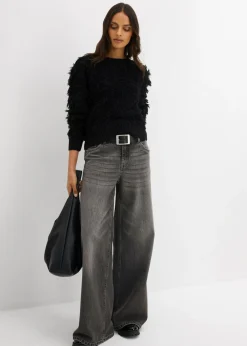 Mujer bonprix bonprix Jersey de punto grueso con flecos