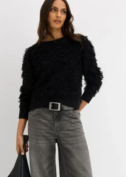 Mujer bonprix bonprix Jersey de punto grueso con flecos