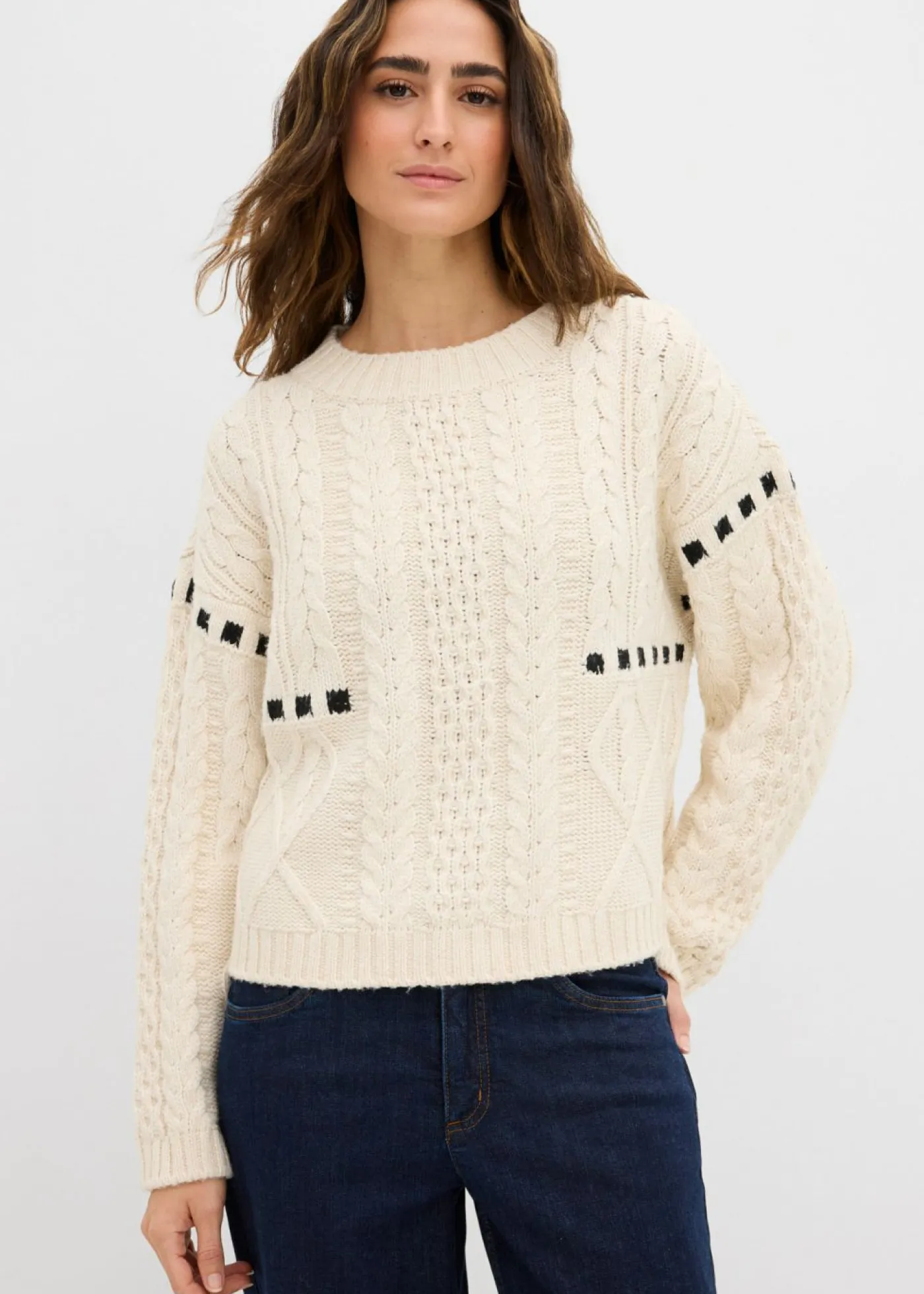 Mujer bonprix bonprix Jersey de punto grueso con patrón trenzado