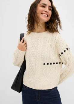 Mujer bonprix bonprix Jersey de punto grueso con patrón trenzado