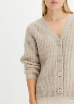 Mujer bonprix bonprix Jersey de punto grueso de canalé con efecto brillante