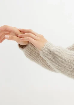 Mujer bonprix bonprix Jersey de punto grueso de canalé con efecto brillante