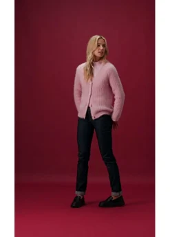 Mujer bonprix bonprix Jersey de punto grueso de canalé con efecto brillante