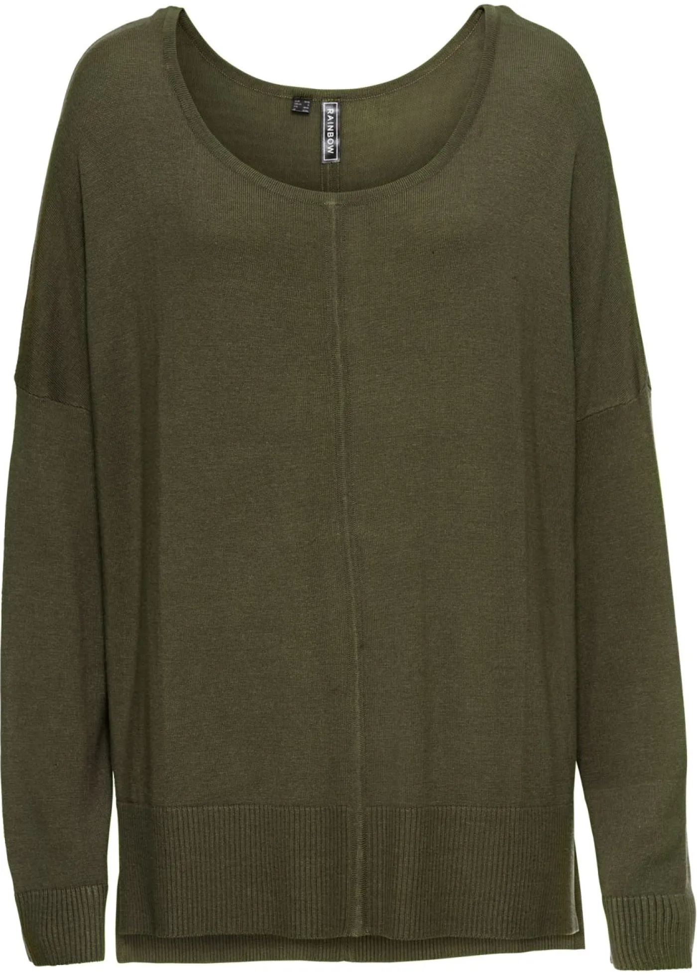bonprix bonprix Jerséis|Ropa De Punto>Jersey de punto oversize en mezcla de viscosa Verde oliva oscuro
