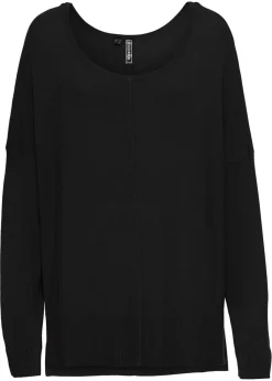 bonprix bonprix Jerséis|Ropa De Punto>Jersey de punto oversize en mezcla de viscosa Negro