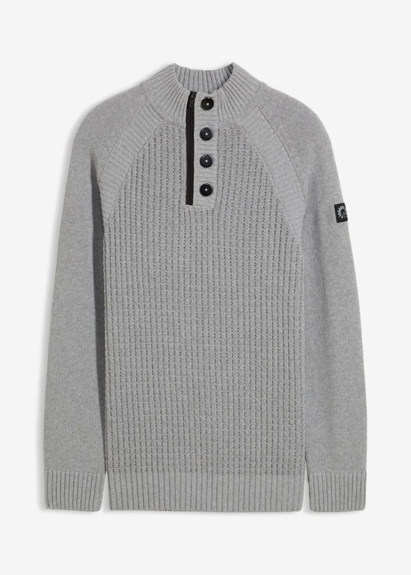 bonprix bonprix Jerséis Y Cárdigans>Jersey estructurado de algodón reciclado con cuello alto Gris jaspeado