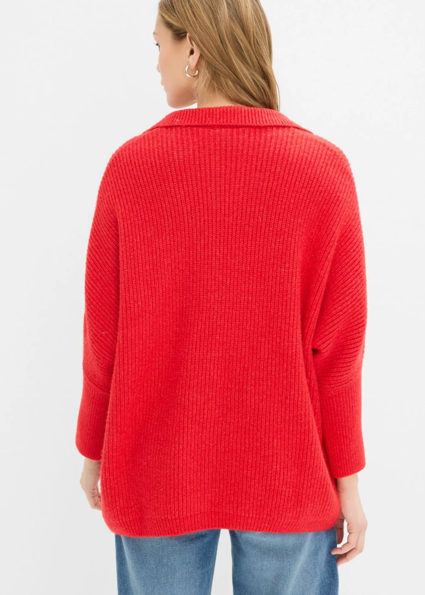 bonprix bonprix Jerséis|Ropa De Punto>Jersey holgado con cuello tipo polo fresa