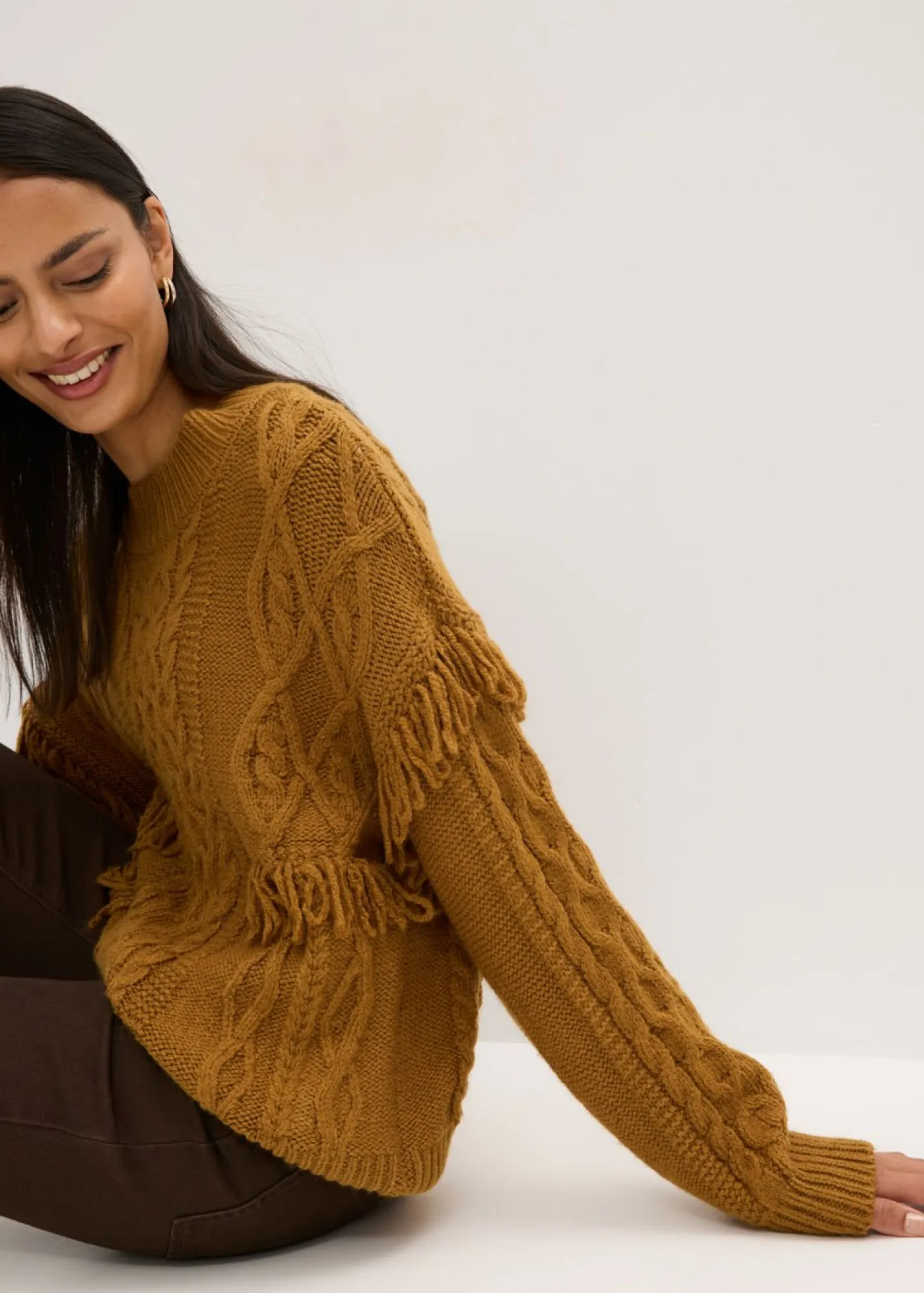 Mujer bonprix bonprix Jersey holgado con flecos