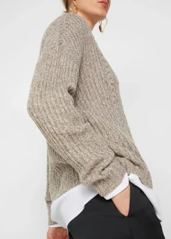 Mujer bonprix bonprix Jersey holgado con patrón trenzado