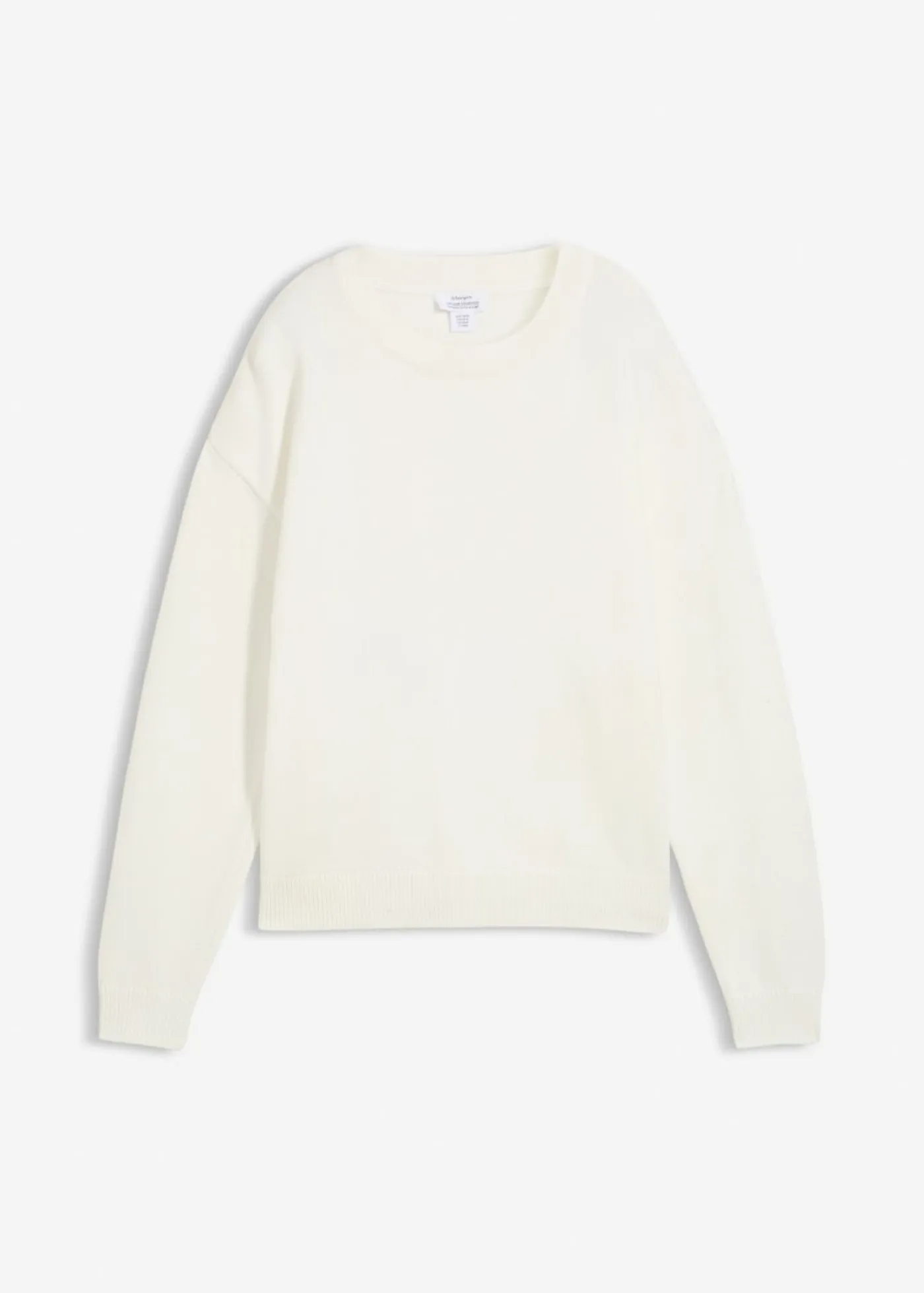 bonprix bonprix Básicos|Jerséis>Jersey holgado de algodón puro Blanco lana