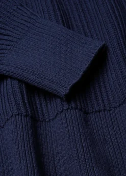 bonprix bonprix Jerséis|Ropa De Punto>Jersey holgado de algodón puro Azul marino