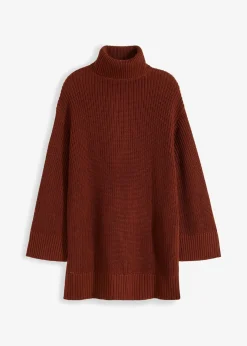 Mujer bonprix bonprix Jersey holgado de cuello vuelto de mezcla de algodón