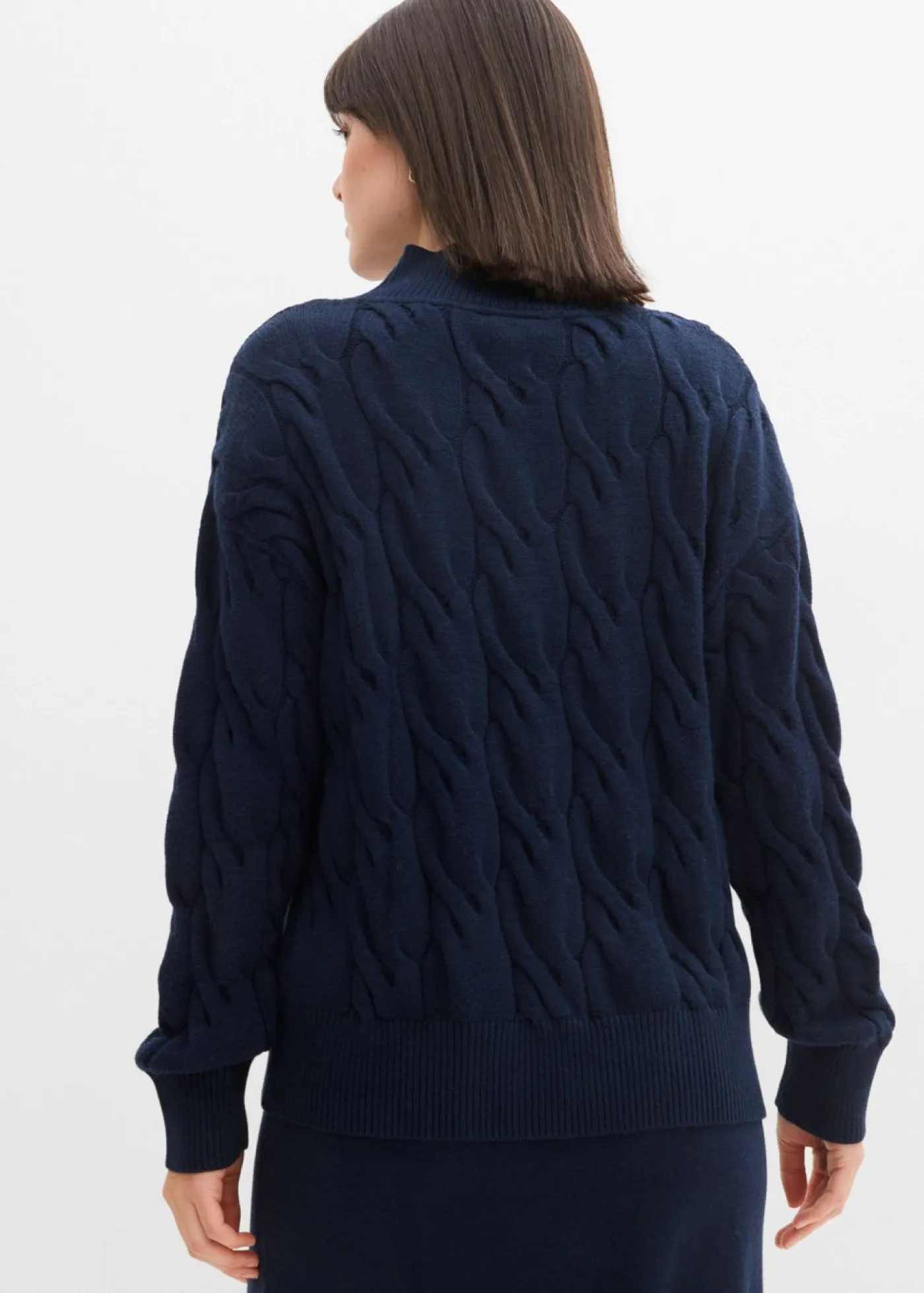 bonprix bonprix Jerséis|Ropa De Punto>Jersey holgado de mezcla de viscosa suave Azul marino