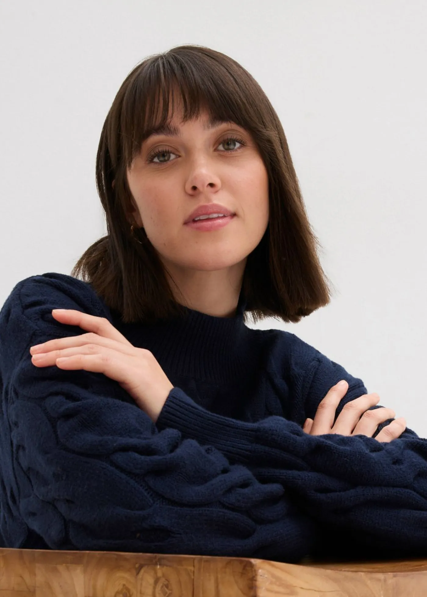 bonprix bonprix Jerséis|Ropa De Punto>Jersey holgado de mezcla de viscosa suave Azul marino