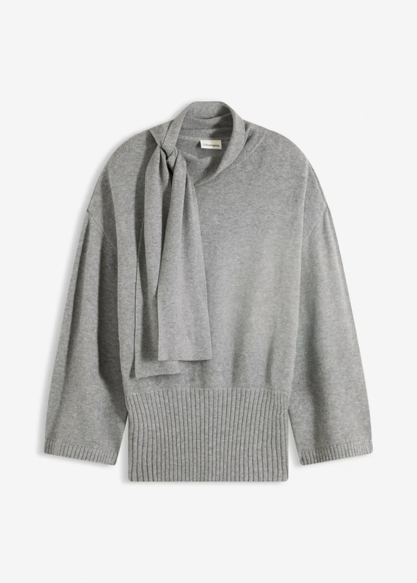 bonprix bonprix Esenciales|Jerséis>Jersey holgado de mezcla de viscosa suave Gris jaspeado