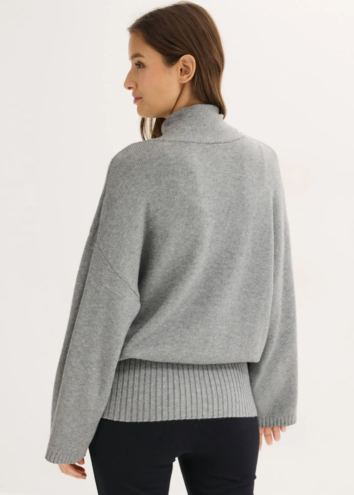 bonprix bonprix Esenciales|Jerséis>Jersey holgado de mezcla de viscosa suave Gris jaspeado