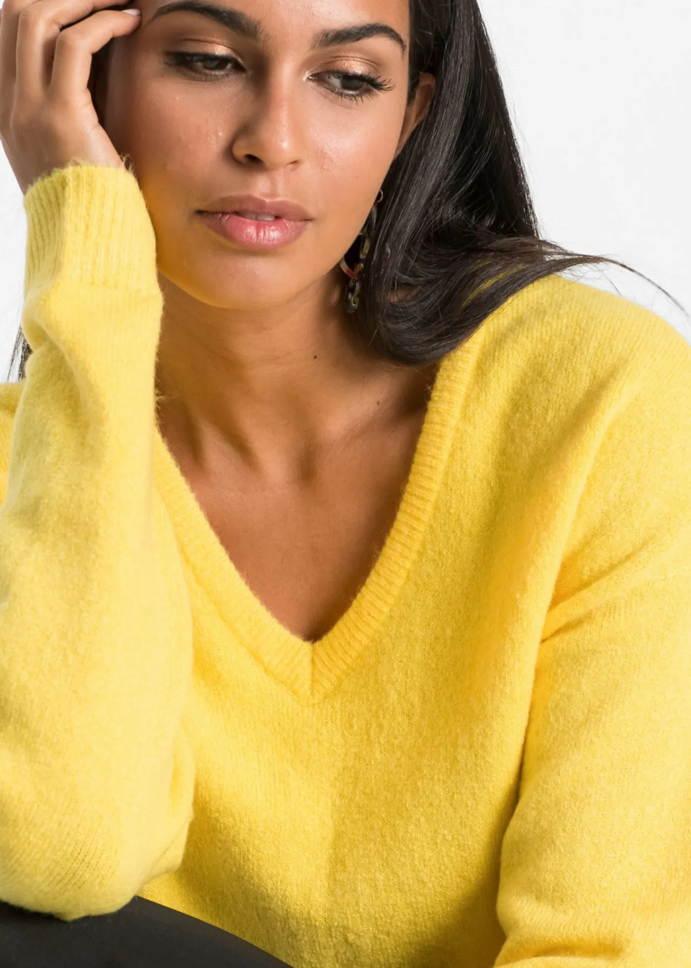 bonprix bonprix Jerséis|Ropa De Punto>Jersey holgado de punto Amarillo maíz