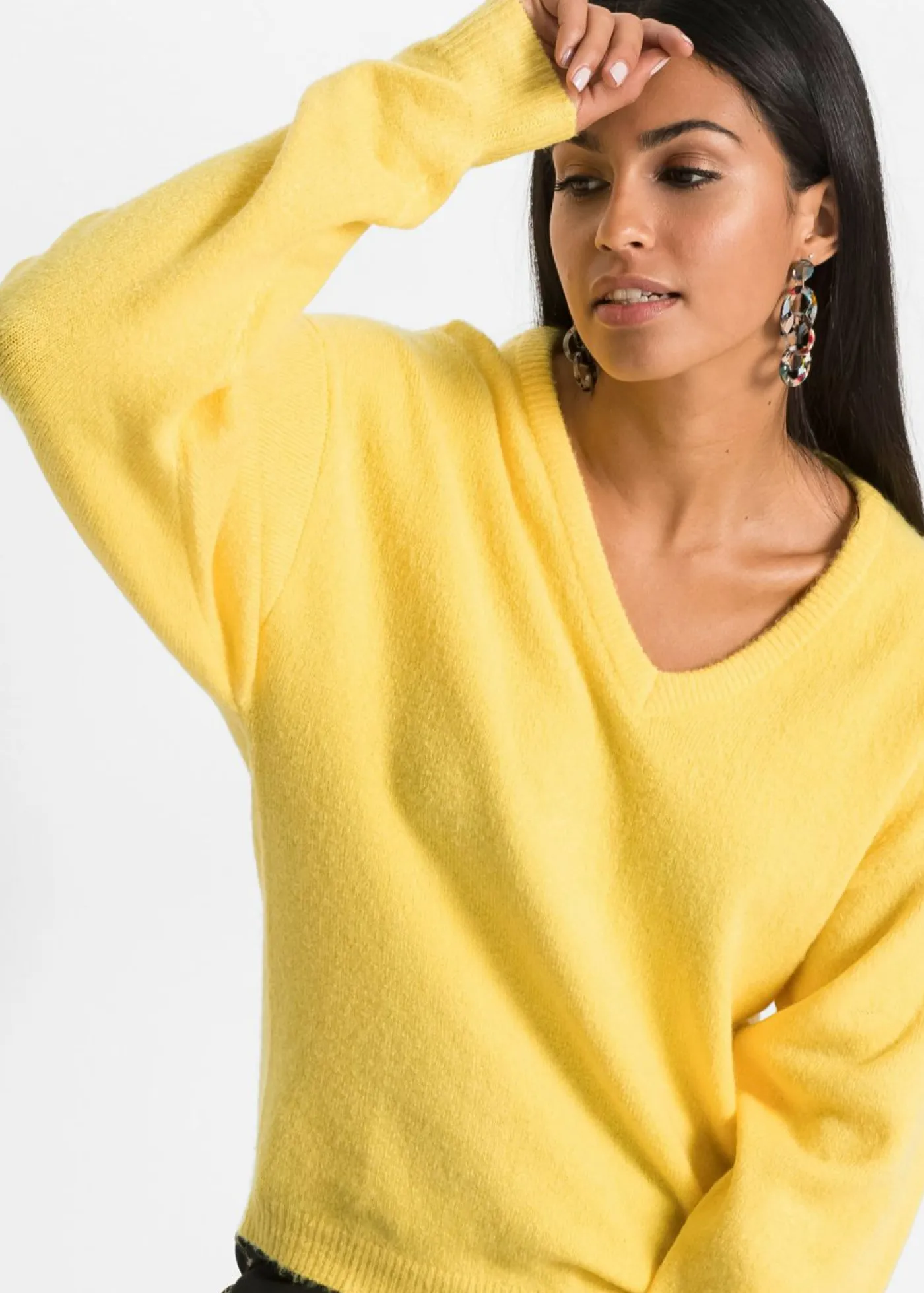 bonprix bonprix Jerséis|Ropa De Punto>Jersey holgado de punto Amarillo maíz