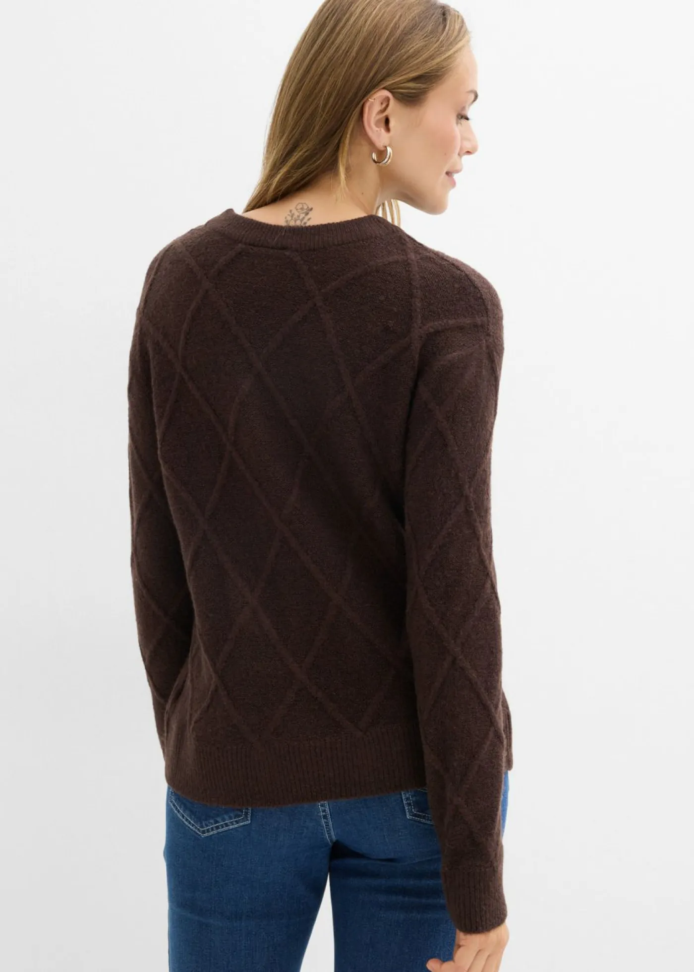 Mujer bonprix bonprix Jersey holgado de punto trenzado