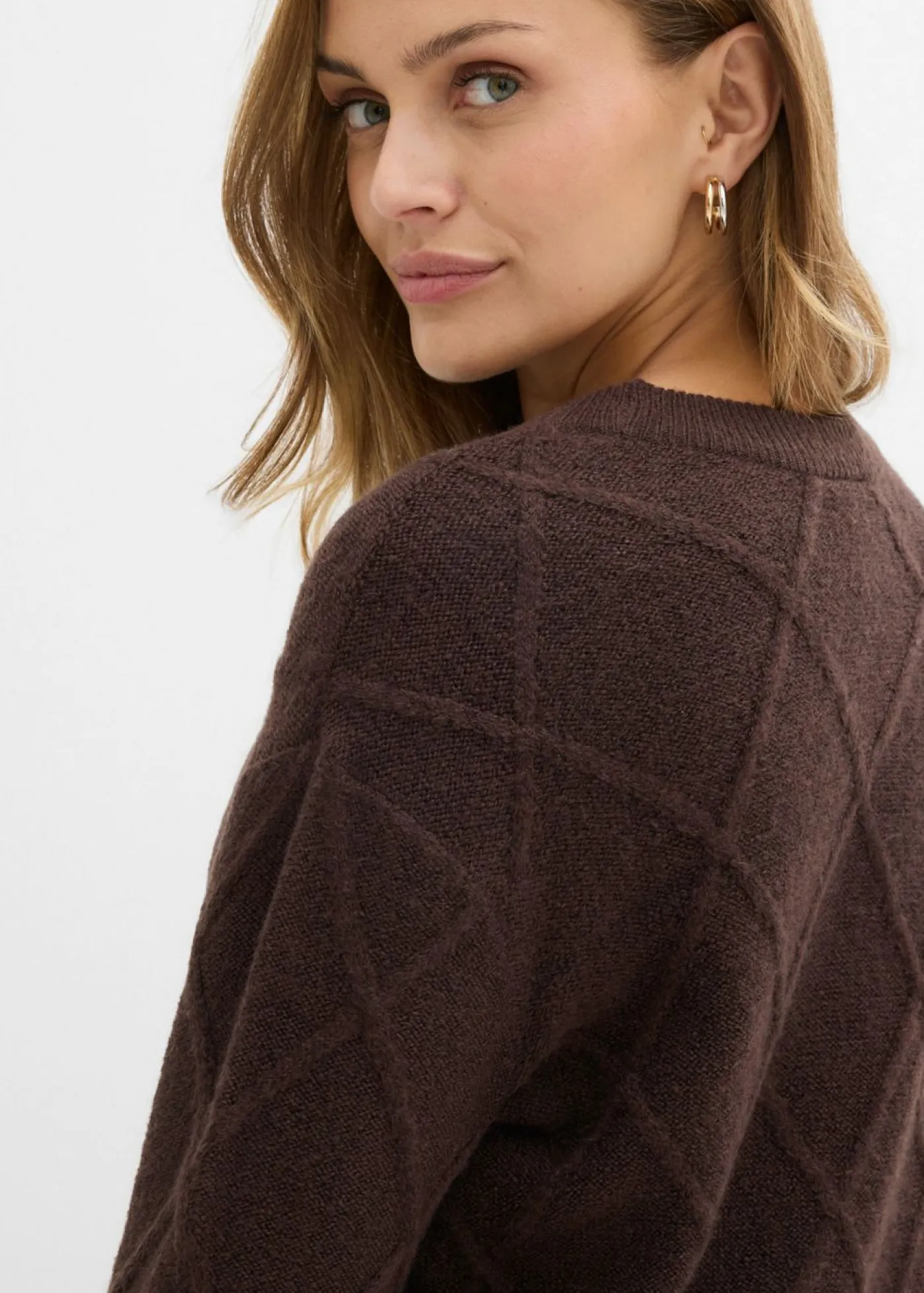 Mujer bonprix bonprix Jersey holgado de punto trenzado