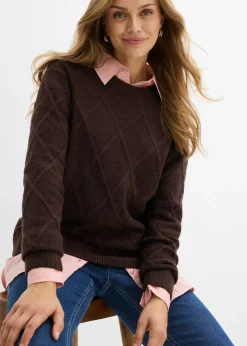 Mujer bonprix bonprix Jersey holgado de punto trenzado