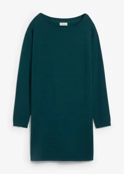 bonprix bonprix Básicos|Jerséis>Jersey largo con algodón reciclado Verde