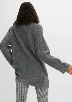 Mujer bonprix bonprix Jersey largo con patrón trenzado