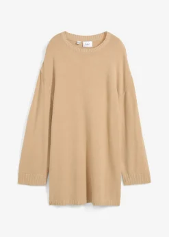 Mujer bonprix bonprix Jersey largo de punto fino con aberturas laterales en mezcla de viscosa