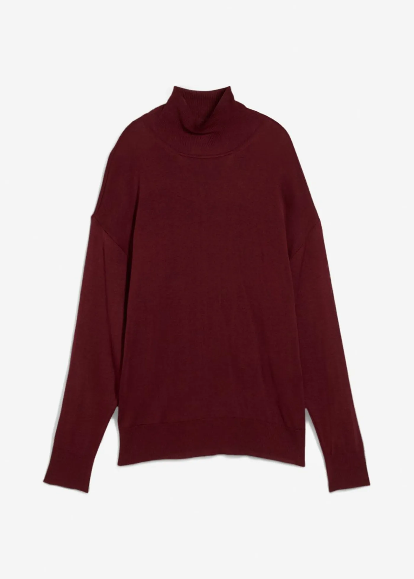 bonprix bonprix Esenciales|Jerséis>Jersey ligero de punto fino con cuello alto ancho, en mezcla de viscosa rojo avellana