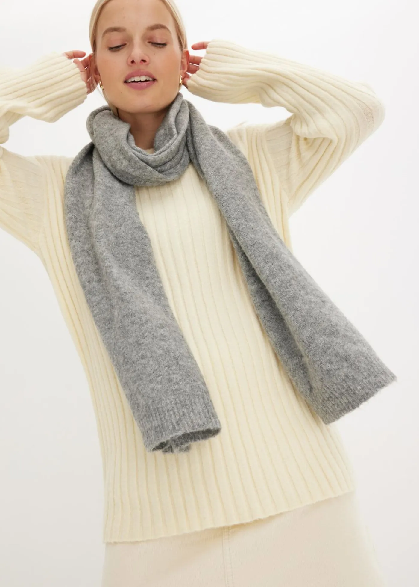 bonprix bonprix Jerséis|Ropa De Punto>Jersey oversize Blanco-crema