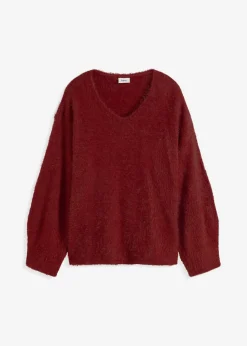 bonprix bonprix Ropa De Punto|Jerséis>Jersey oversize Rojo rubí
