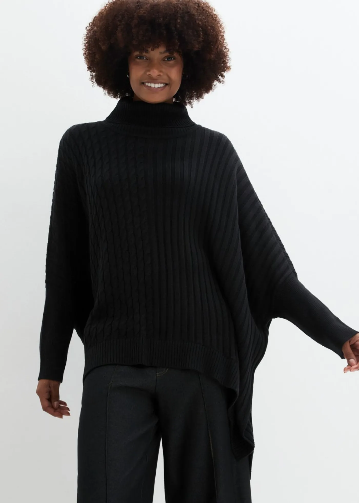 bonprix bonprix Jerséis|Ropa De Punto>Jersey oversize Negro