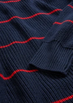 bonprix bonprix Jerséis|Ropa De Punto>Jersey oversize azul marino-fresa con rayas