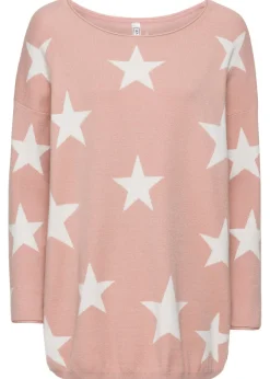bonprix bonprix Jerséis|Ropa De Punto>Jersey oversize rosa vintage-blanco