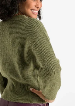 Mujer bonprix bonprix Jersey oversize con aspecto cruzado