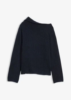 bonprix bonprix Jerséis|Ropa De Punto>Jersey oversize de canalé Azul marino