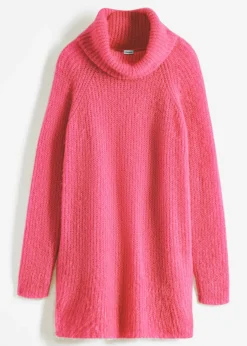 bonprix bonprix Jerséis|Ropa De Punto>Jersey oversize de cuello vuelto Rosa