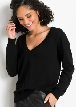 bonprix bonprix Jerséis|Ropa De Punto>Jersey oversize de mezcla de viscosa Negro