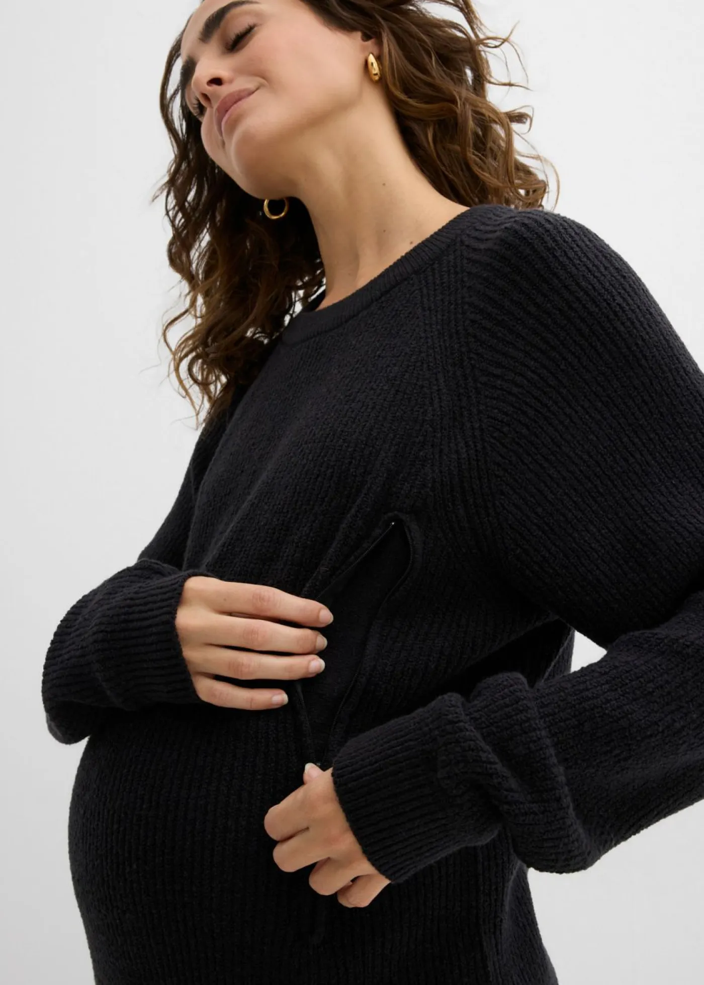 bonprix bonprix Premamá>Jersey premamá con una discreta función de lactancia Negro