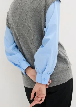 Mujer bonprix bonprix Jersey sin mangas con inserto de blusa y contenido de algodón