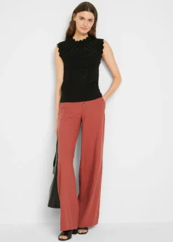 Mujer bonprix bonprix Jersey sin mangas de ajour de mezcla de algodón