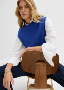 Mujer bonprix bonprix Jersey sin mangas de algodón puro