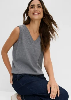 Mujer bonprix bonprix Jersey sin mangas de algodón orgánico puro