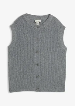 bonprix bonprix Básicos|Jerséis>Jersey sin mangas de punto grueso Gris jaspeado