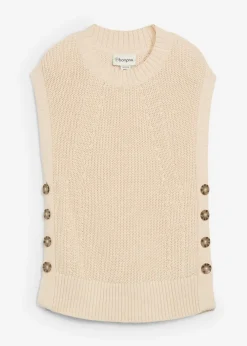 bonprix bonprix Jerséis|Ropa De Punto>Jersey sin mangas de punto Natural jaspeado