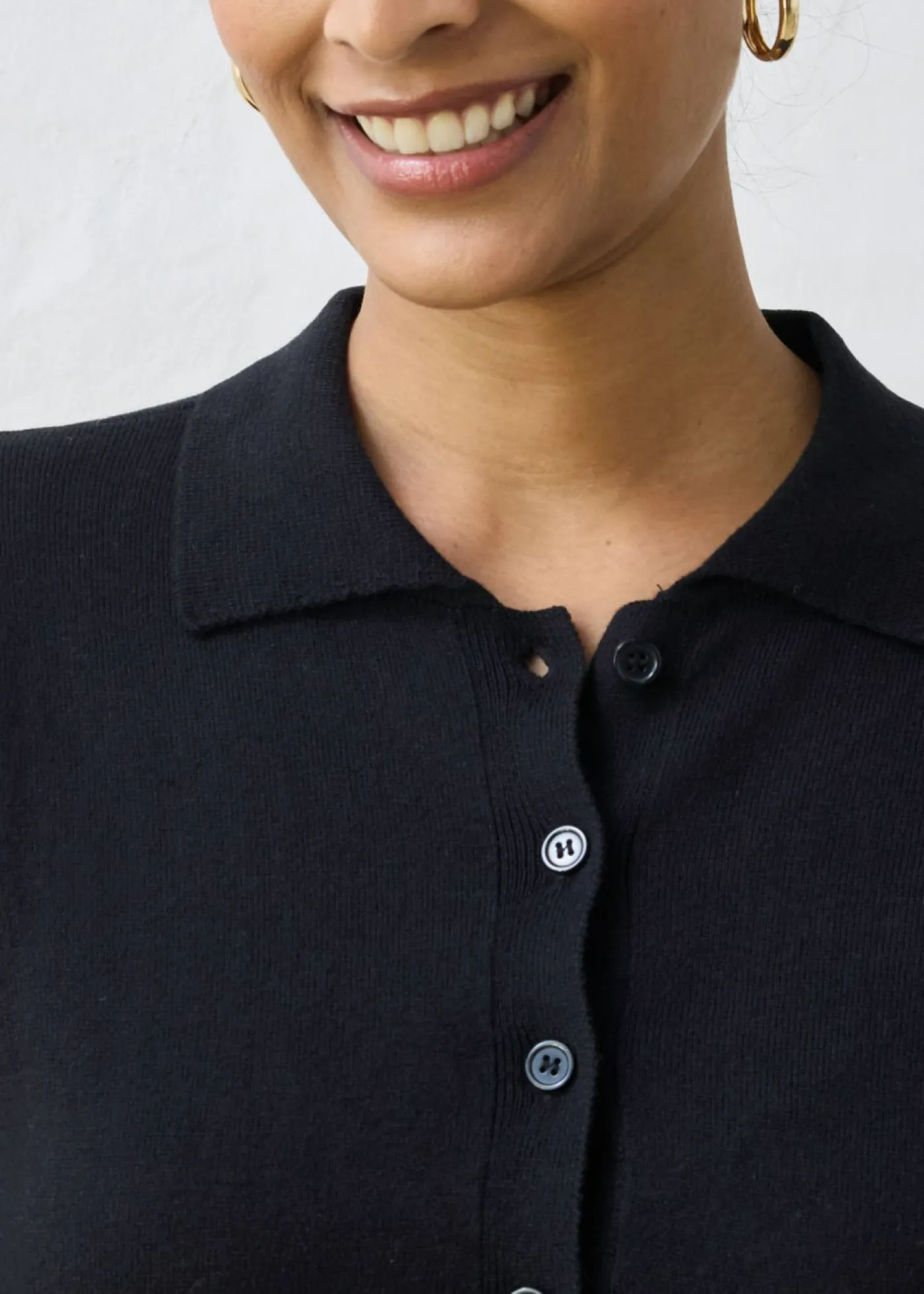 bonprix bonprix Premium|Jerséis>Jersey tipo polo con seda Negro