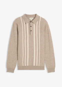 Hombre bonprix bonprix Jersey tipo polo de punto fino con corte ajustado