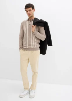 Hombre bonprix bonprix Jersey tipo polo de punto fino con corte ajustado